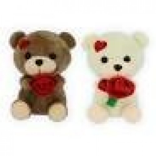 PELUCHE OSO FLOR CORAZON 12CM
