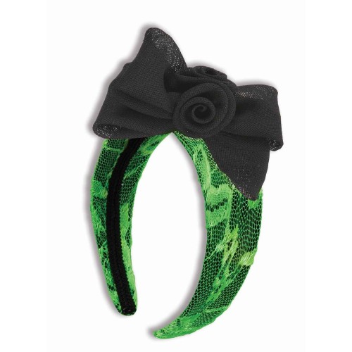 DIADEMA ENCAJE FLUOR VERDE AÑOS 80