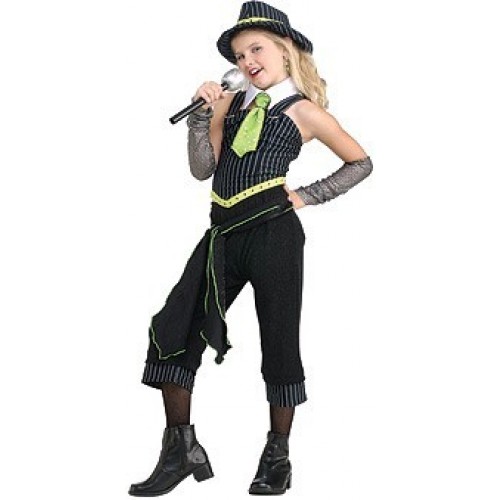 DISFRAZ CHICA GANSTER VERDE 8A10AÑOS