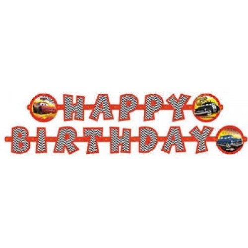 $D  CARTEL HAPPY BIRTHDAY CARS 1,8MT