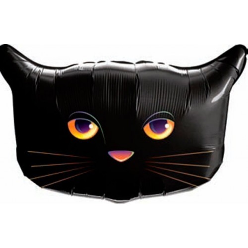 $D GLOBO FORMA CABEZA GATO NEGRO HALLOWE