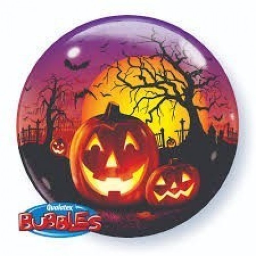 $D GLOBO 22" BURBUJA CALABAZA H.HALLOWE