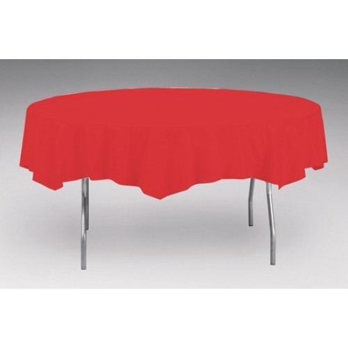 $E  MANTEL PLAST REDONDO ROJO 208CM