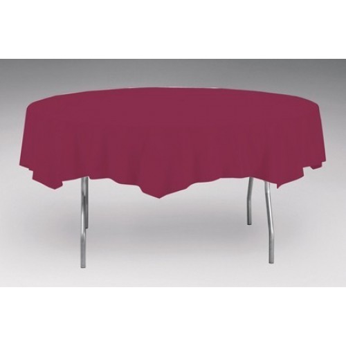 MANTEL PLAST REDONDO BURDEO OSCURO 208CM