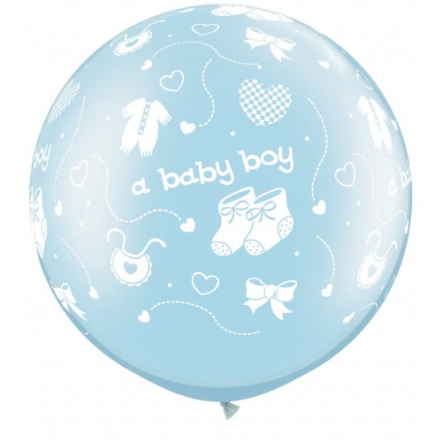 $D 2 GLOBOS JUMBO 3FT CELESTE BABY BOY
