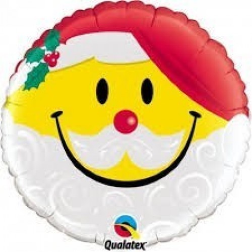 $D GLOBO 18" FOIL REDONDO PAPA NOEL SMIL