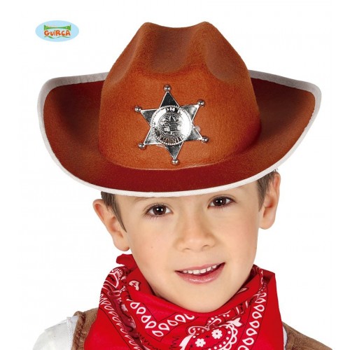 SOMBRERO INFANTIL SHERIFF MARRON