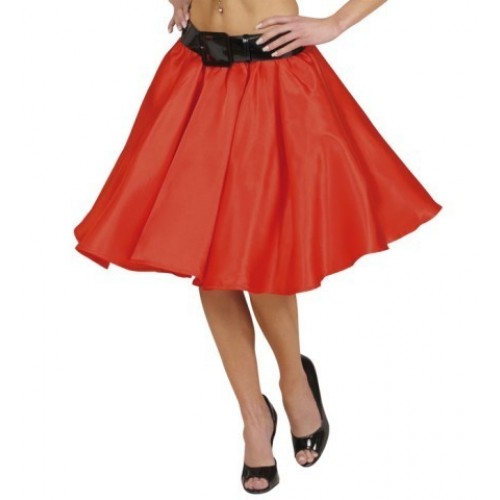   FALDA ADULTO T-U ROCKROLL RASO ROJA