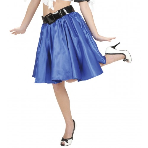 $D FALDA CHICA ADULTO ROCK RASO AZUL
