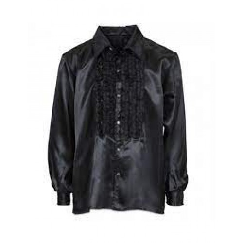$D CAMISA T-UNICA NEGRA RASO VOLANTE