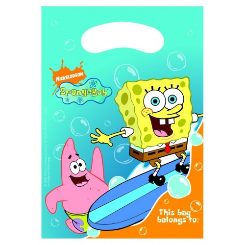 6 BOLSAS PL BOB ESPONJA SURFING