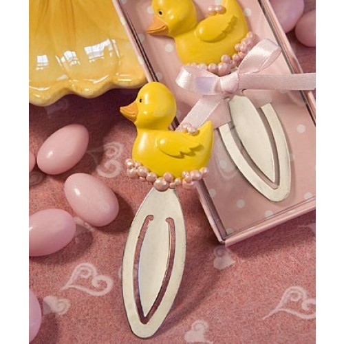 REGALO MARCADOR BAUTIZO PATO ROSA