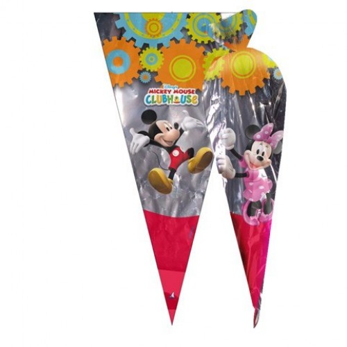 $D BOLSA CONO METALIZADA MICKEY 20X40CM