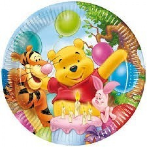 $E 8 PLATOS WINNIE POOH BIRTHDAY 23CM