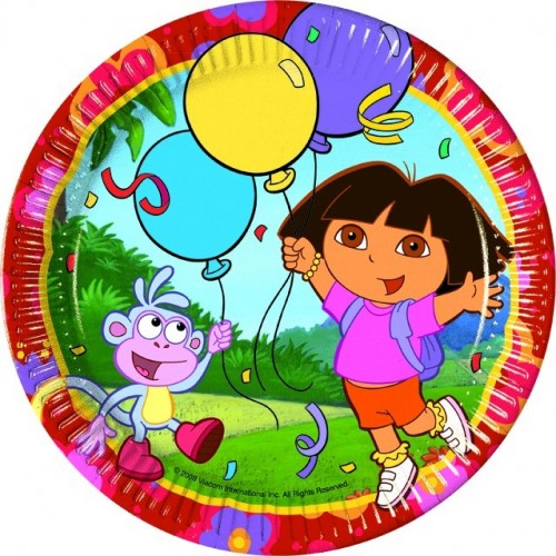 8 PLATOS  DORA PARTY 23CM