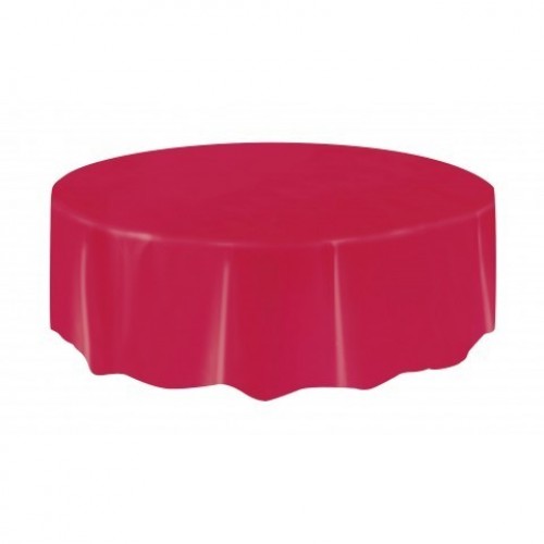 $E    MANTEL PL REDONDO ROJO 2,13MT
