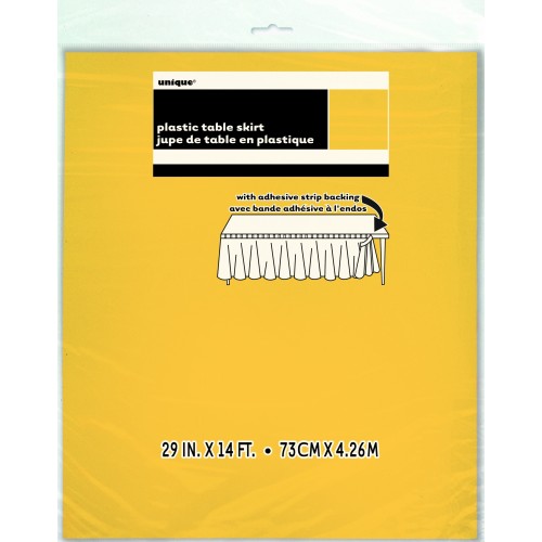   FALDA MESA PLASTI AMARILLO 426X73CM