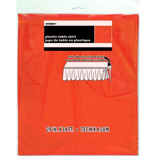   FALDA MESA PLASTIC NARANJA 426X73CM