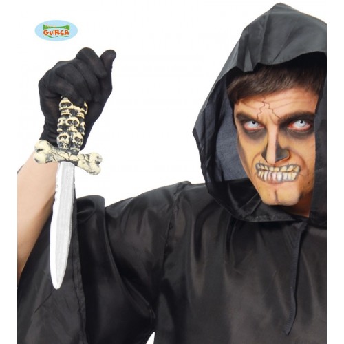 $D PUÑAL CALAVERA PIRATA 30CM