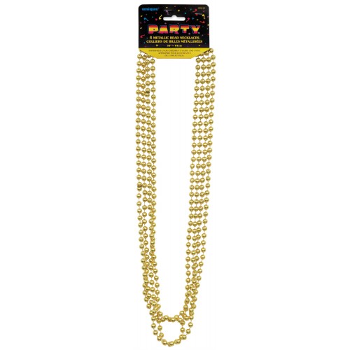   4 COLLAR BOLA METAL ORO