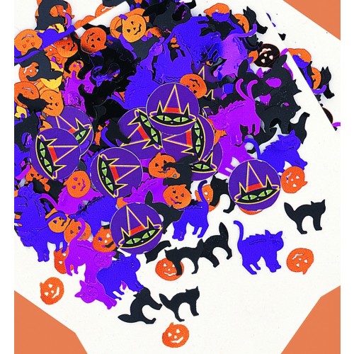 PAQ.CONFETI METAL HALLOWEEN GATO NEGRO