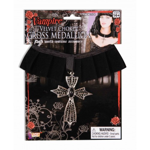 GARGANTILLA CRUZ NEGRA VAMPIRA GOTICA