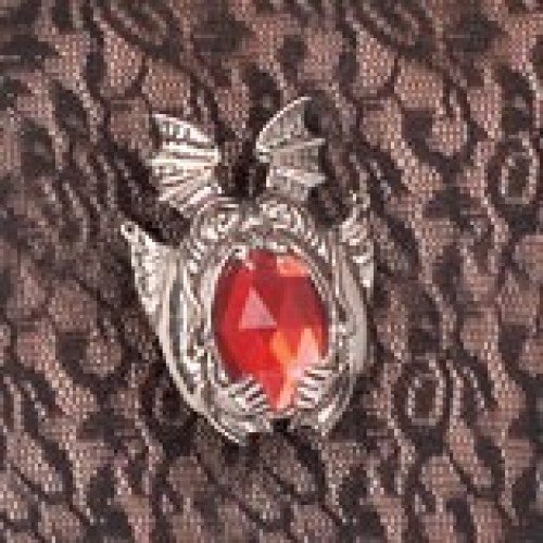 BROCHE DEMONIO STRASS ROJO