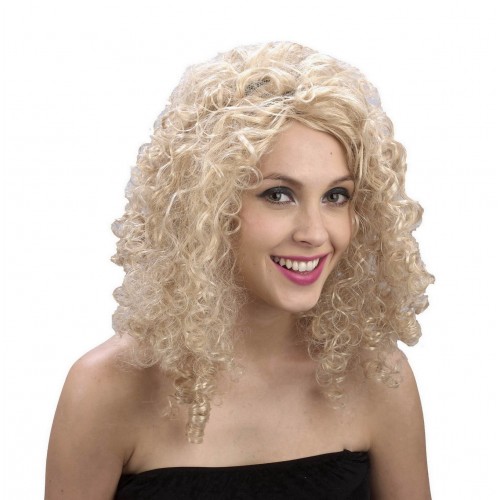 PELUCA RIZADA LARGA RUBIA