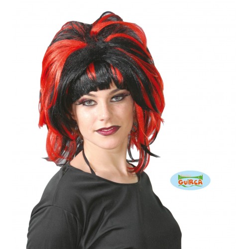 $D PELUCA CHICA GOTICA MECHA ROJA