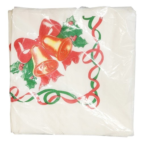 20 SERVILLETAS CAMPANA NAVIDAD 33CM
