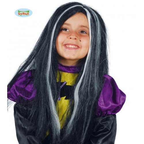 $D PELUCA INFANTIL BRUJA C/MECHAS BLAN