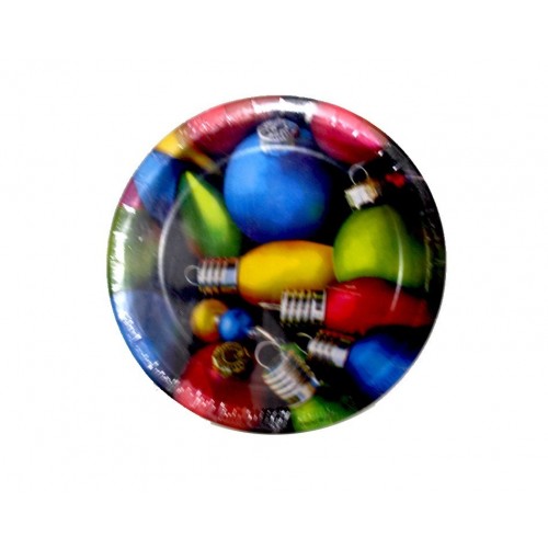 $PAQ.8/U PLATO BOLAS NAVIDAD 22,2CM