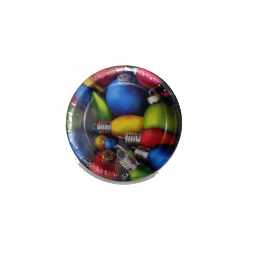 $PAQ.8/U PLATO BOLAS NAVIDAD 17CM