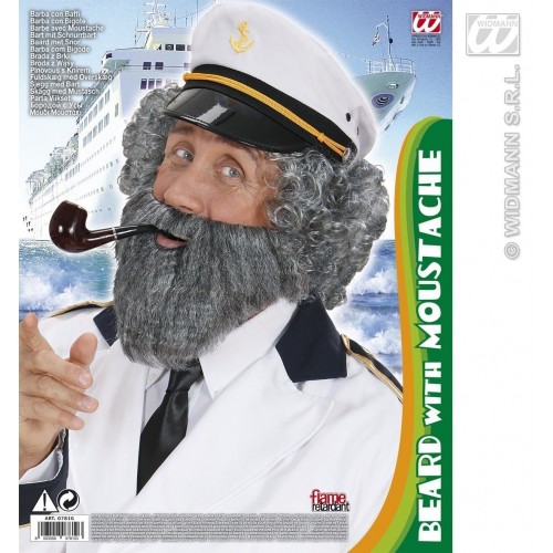 BARBA BIGOTE GRIS CAPITAN