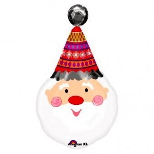 GLOBO FORMA CARA PAPA NOEL SOMBRERO