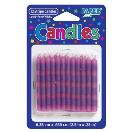 PAQ.12/UVELA CUMPLEAÑO FUCSIA RAYA LILA