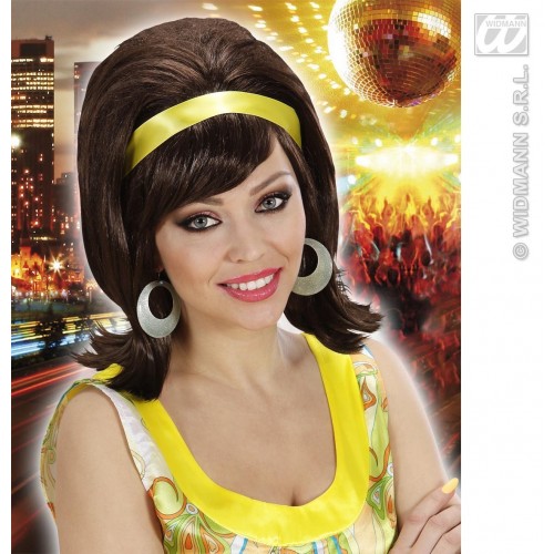 PELUCA CASTAÑA C/CINTA CHICA AÑOS 60