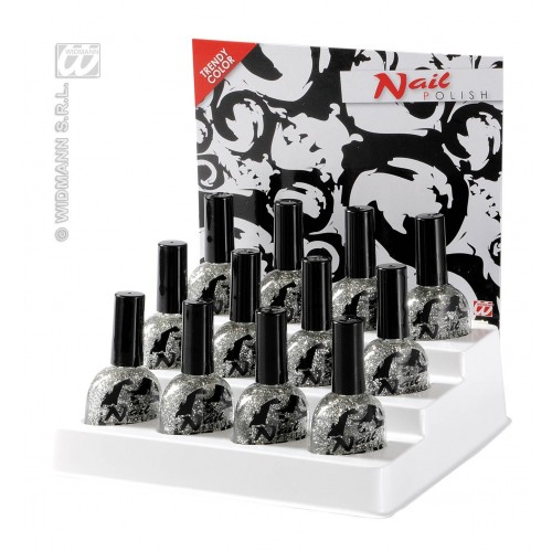   $D LACA DE UÑAS GLITTER PLATA