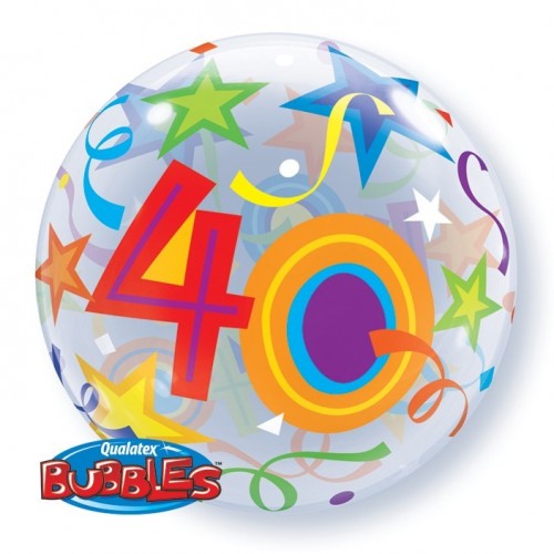 $D GLOBO 22" BURBUJA N40 ESTRELLA CONFE