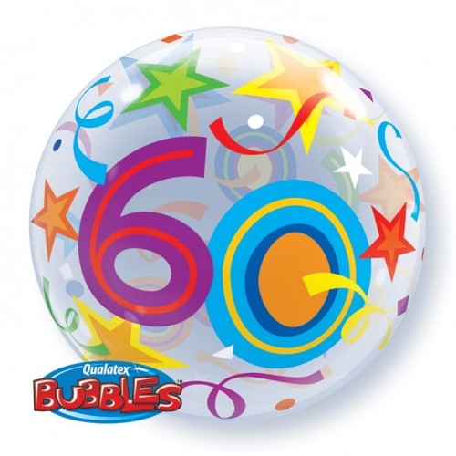 $D GLOBO 22" BURBUJA N60 ESTRELLA CONFE