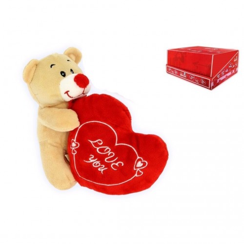 PELUCHE OSO DE PIE CORAZON 18CM