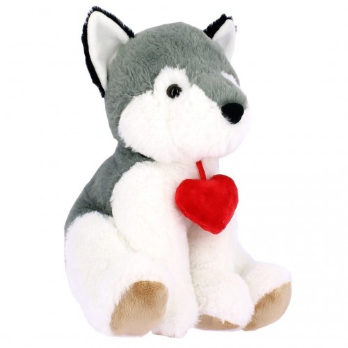 PELUCHE PERRO HUSKY CORAZON 28CM