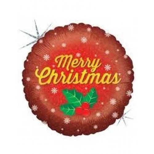 G/GLOBO 18" FOIL REDONDO MERRY CHRISTMA