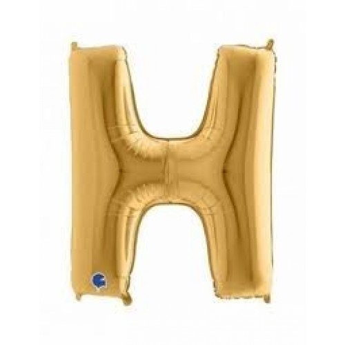   GLOBO 40" FOIL FORMA LETRA H ORO