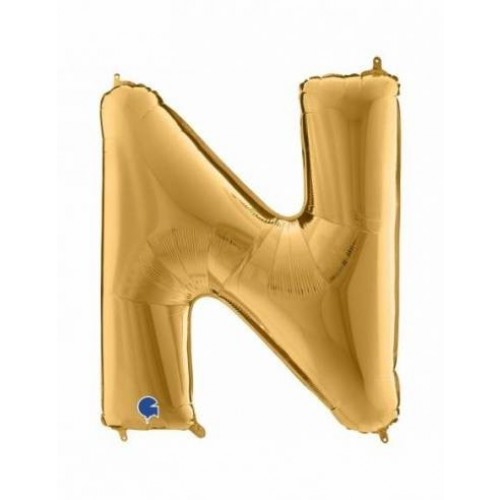   GLOBO 40" FOIL FORMA LETRA N ORO