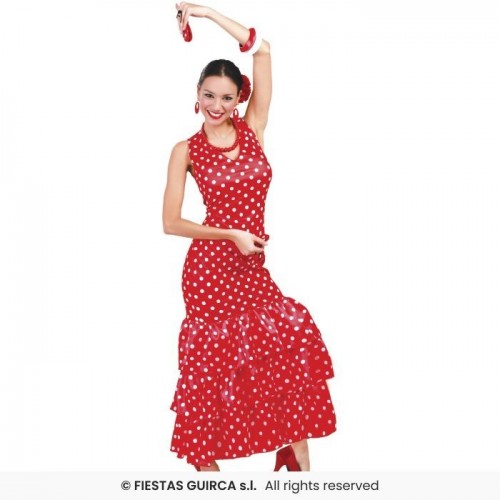  DISFRAZ T-XL FLAMENCA ROJO TOPO BLANC