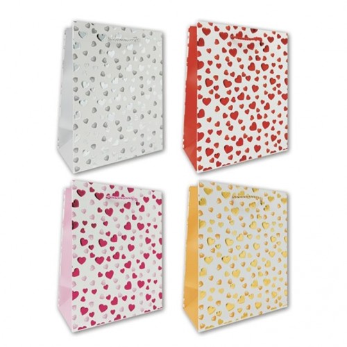 BOLSA CORAZONES COLORES 30X40CM  