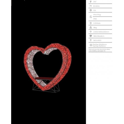 " SELFIE CORAZON RED/CD 200X180X40CM