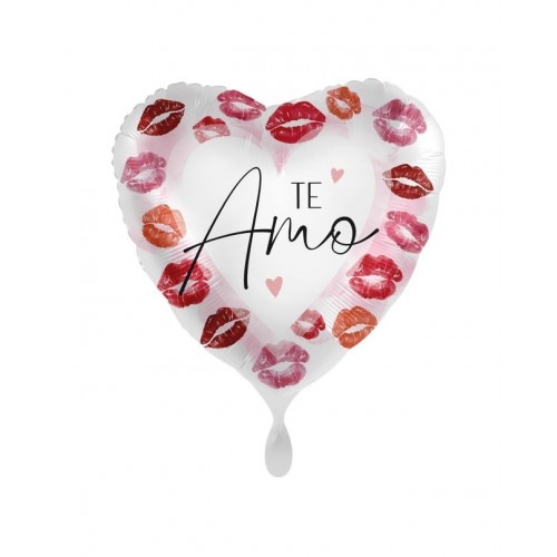 GLOBO 17" FOIL CORAZON TE AMO BESOS