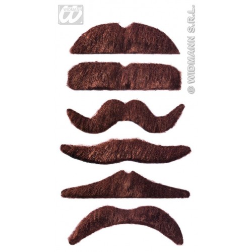 BIGOTE ADHESIVO CASTAÑO MODELOS SURTIDOS